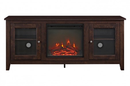 Cozy Glass Door Fireplace TV Stand for TVs up to 65" - Saracina Home