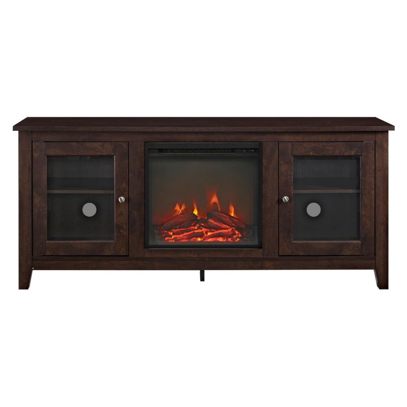 Cozy Glass Door Fireplace TV Stand for TVs up to 65" - Saracina Home