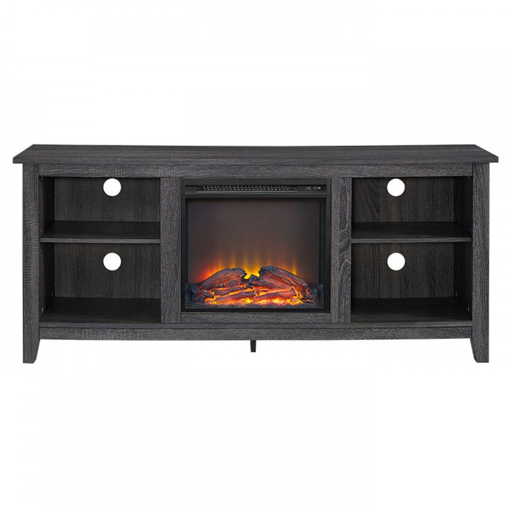 Wood Console with Fireplace TV Stand for TV's up to 65" - Saracina Home
