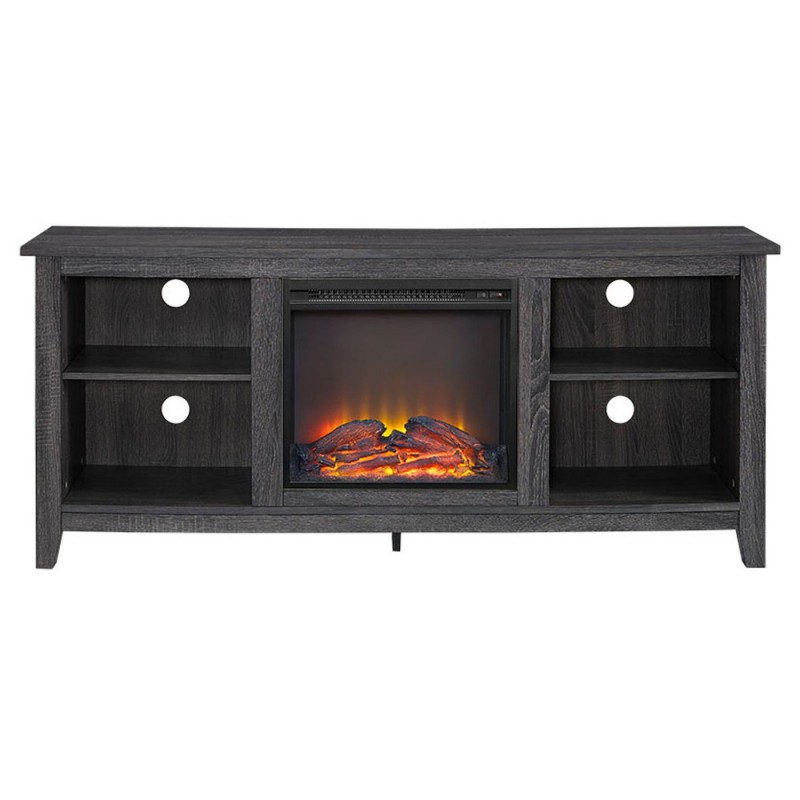 Wood Console with Fireplace TV Stand for TV's up to 65" - Saracina Home