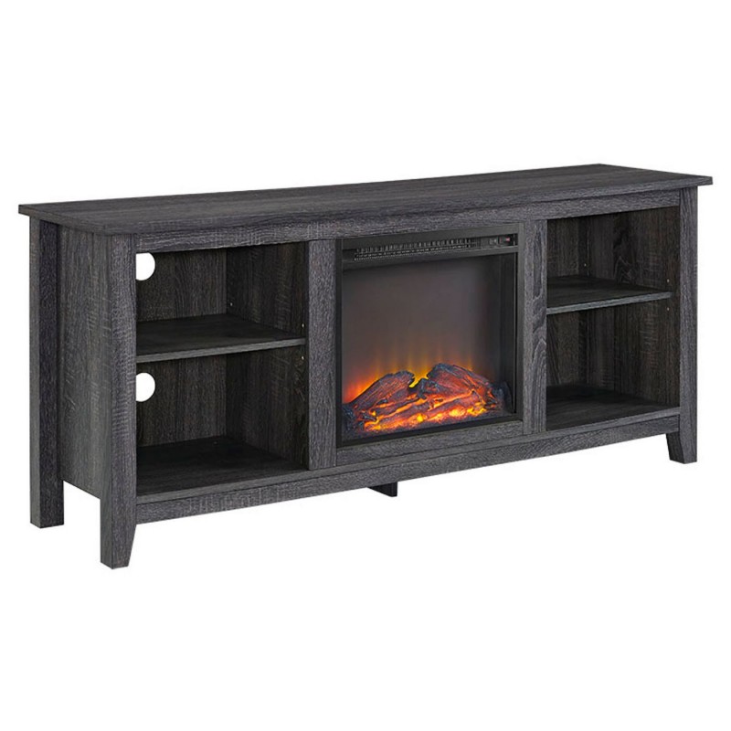 Wood Console with Fireplace TV Stand for TV's up to 65" - Saracina Home