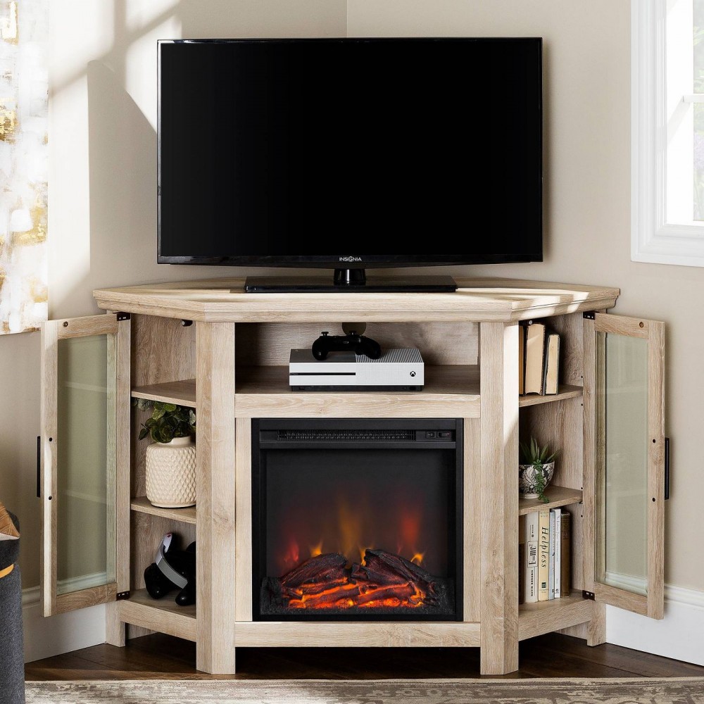 Wood Corner Fireplace Console TV Stand for TVs up to 50" - Saracina Home