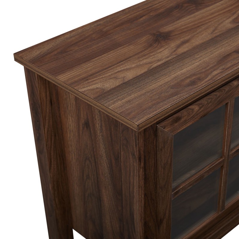 Farmhouse Wood Fireplace Glass Door TV Stand - Saracina Home